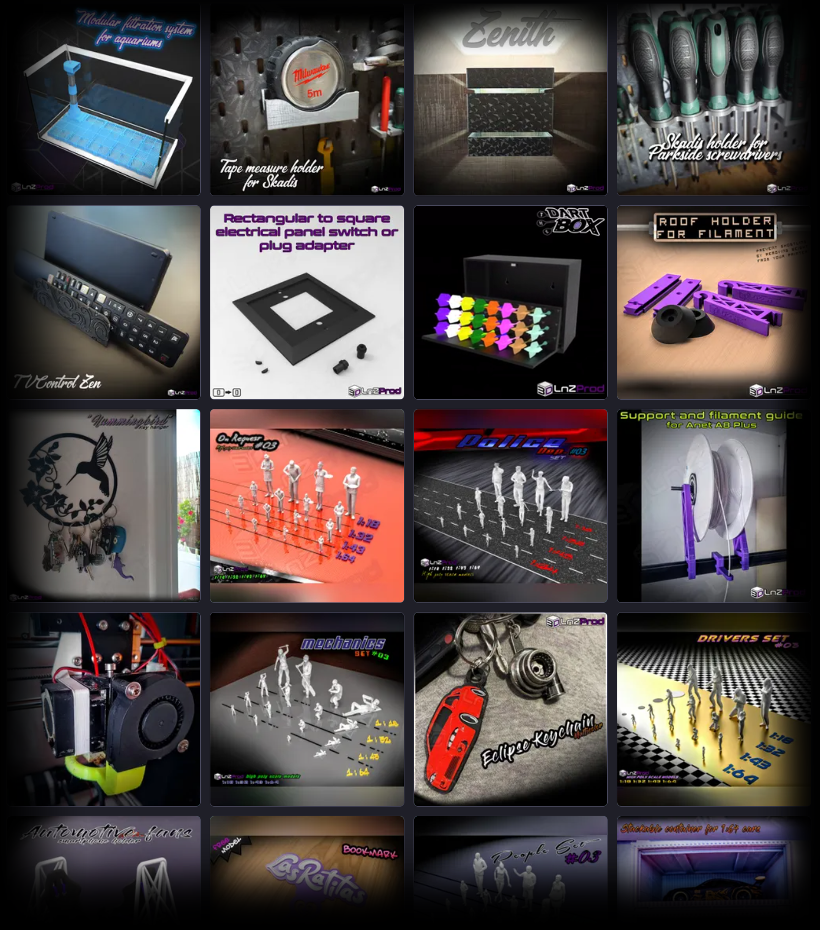 Catálogo de modelos listos para imprimir